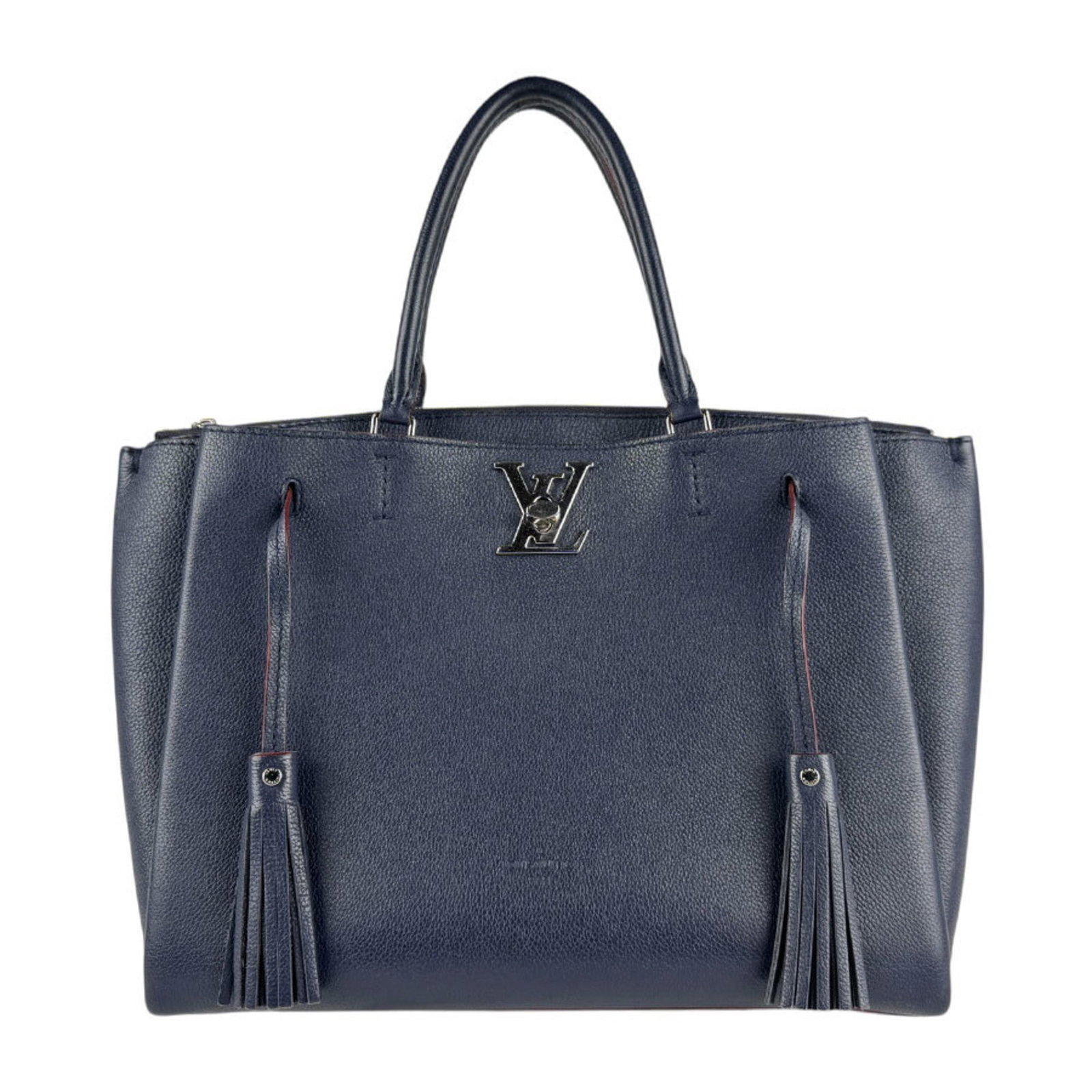 Louis Vuitton Handbag Shoulder Bag Leather: Louis Vuitton Handbag Shoulder Bag Leather Navy leather shoulder bag from Louis Vuitton with classic design and timeless appeal. The bag features a durable construction with traces of usage visible, i