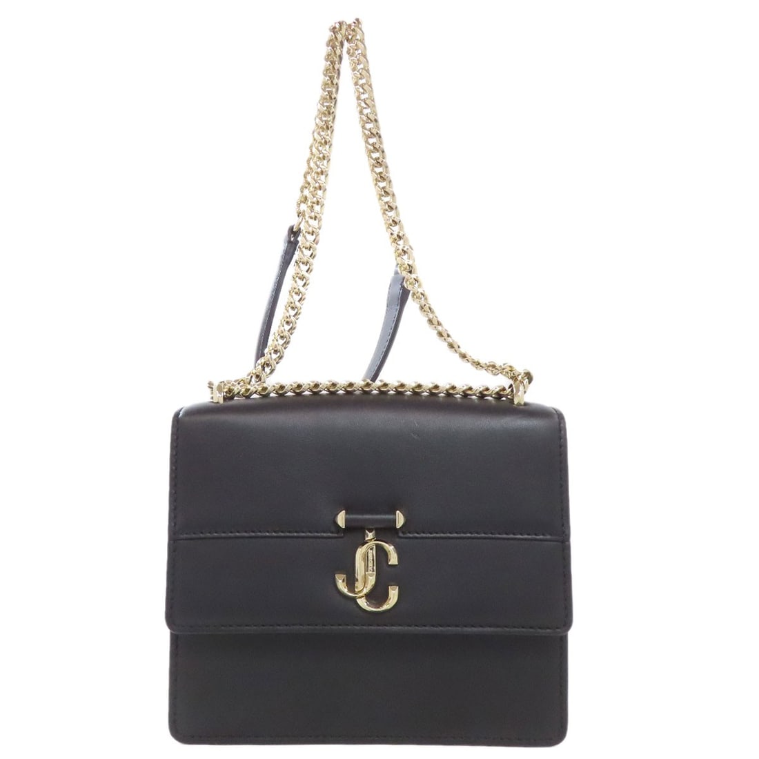 Chain shoulder bag calf by Jimmy Choo: Chain shoulder bag calf by Jimmy Choo Chain shoulder bag in black calf leather. This stylish shoulder bag features chain detailing for an edgy touch. A classic design from Jimmy Choo. Item Specifics: 