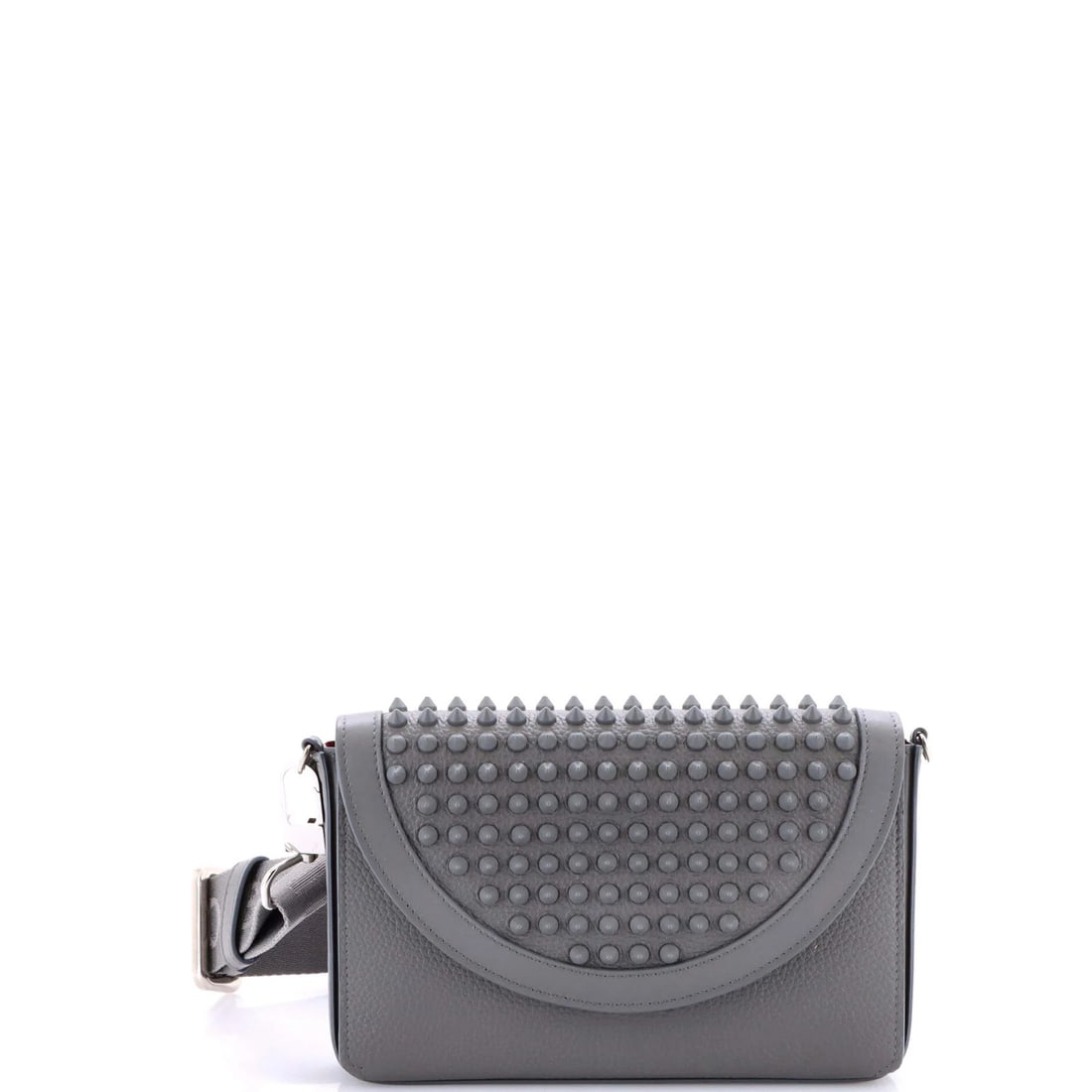 Leather wallet chain spiked Christian Louboutin Explorafunk: Leather wallet chain spiked Christian Louboutin Explorafunk The Christian Louboutin Explorafunk wallet on chain features a sleek gray leather exterior with minor creases and scuffs. A striking spiked