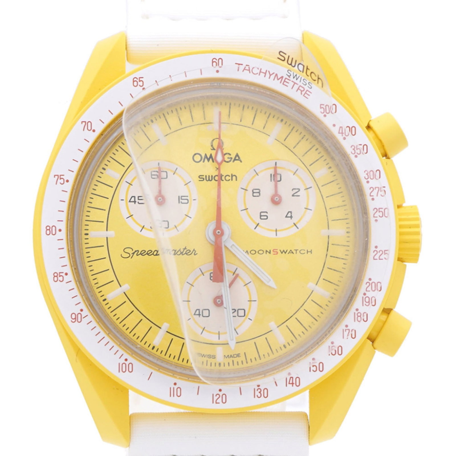 Wristwatch Omega: Wristwatch Omega Omega's ceramic case and nylon band make for a sleek and durable timepiece. The white dial stands out against this modern design, while the 42mm diameter provides a comfortable fit