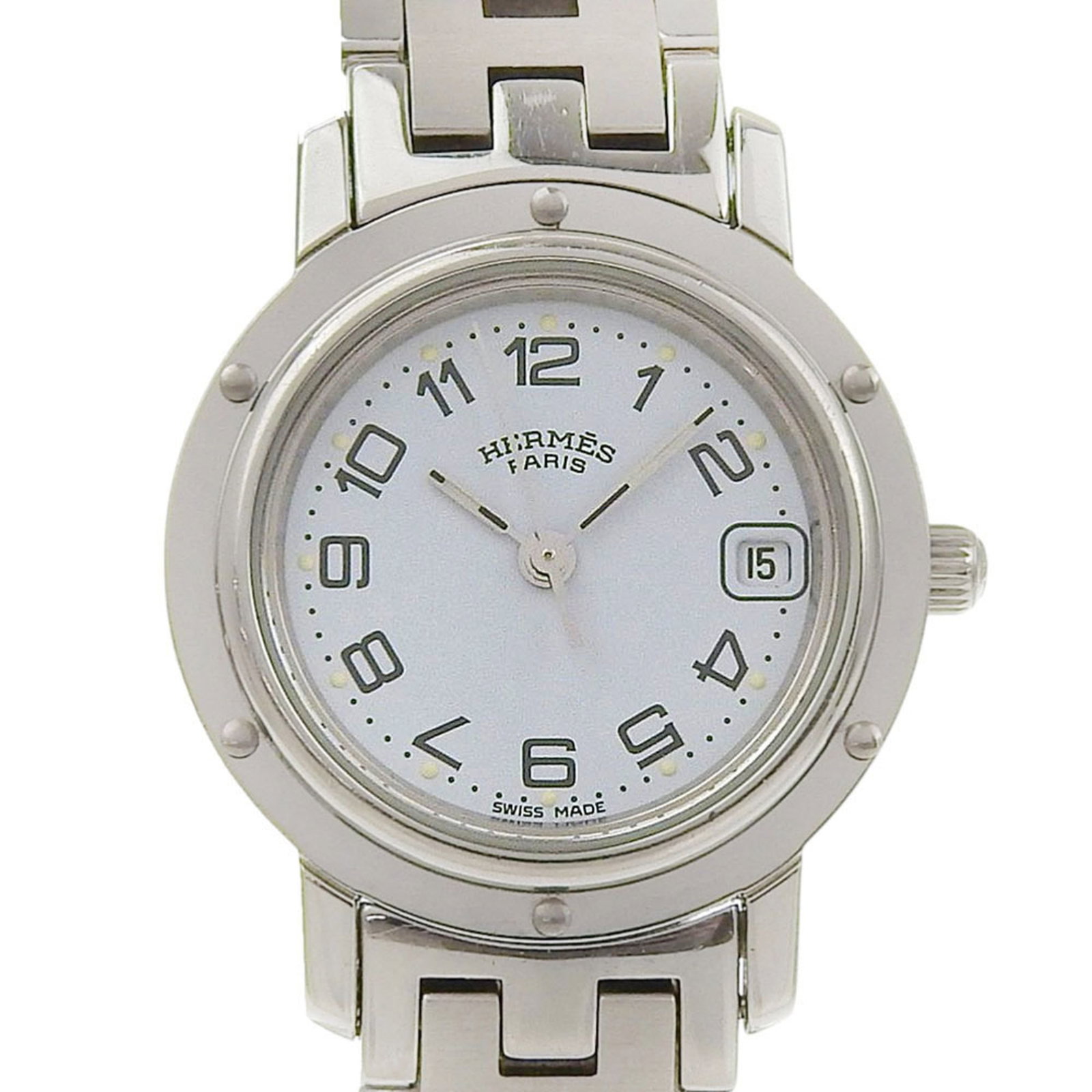 Watch Wrist Hermes: Watch Wrist Hermes Stainless steel case and band provide a sleek, modern look for this blue dial watch, measuring 24mm in diameter. The wrist size accommodates a comfortable fit of 14.5cm, making it s