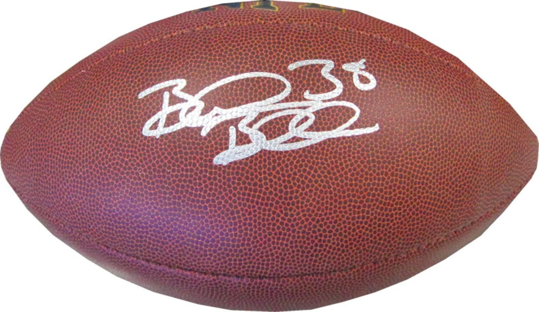 Bolden Autographed by Brandon: Bolden Autographed by Brandon Brandon Bolden Autographed Football Signed in silver paint pen across the front of the football. This unique piece was signed at Rich Altman's Boston Show in 2015 and