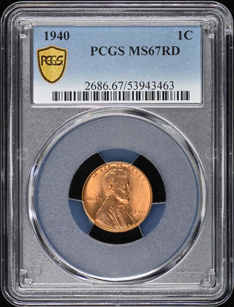 PCGS MS67RD Lincoln Cent Wheat Reverse Type 1: PCGS MS67RD Lincoln Cent Wheat Reverse Type 1 The PCGS MS67RD Lincoln Cent Wheat Reverse Type 1 is an uncirculated coin featuring a striking design from 1940. With its high grade of MS67, this coin