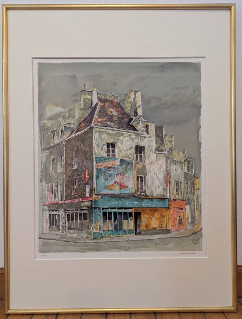 Keime Paris Street Signed EA Framed Cafe Cityscape French Jean (1 of 7)
