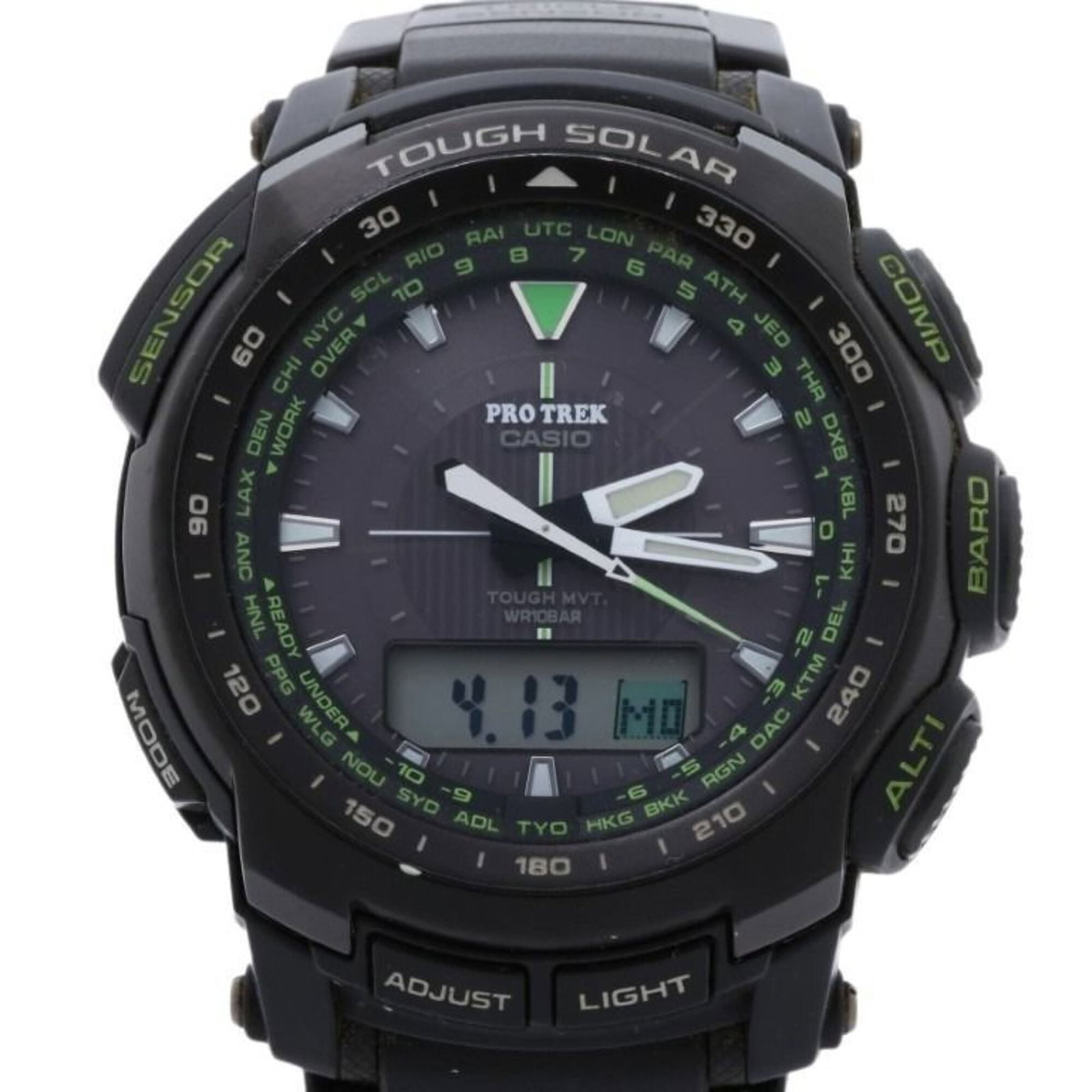 Strict Watch Rules Apply: Strict Watch Rules Apply Used Casio Men's Watch with Black Dial and Stainless Steel Band. This wristwatch boasts a 48.9mm diameter case and 21.5cm length, making it suitable for wrists up to 8.46 inch