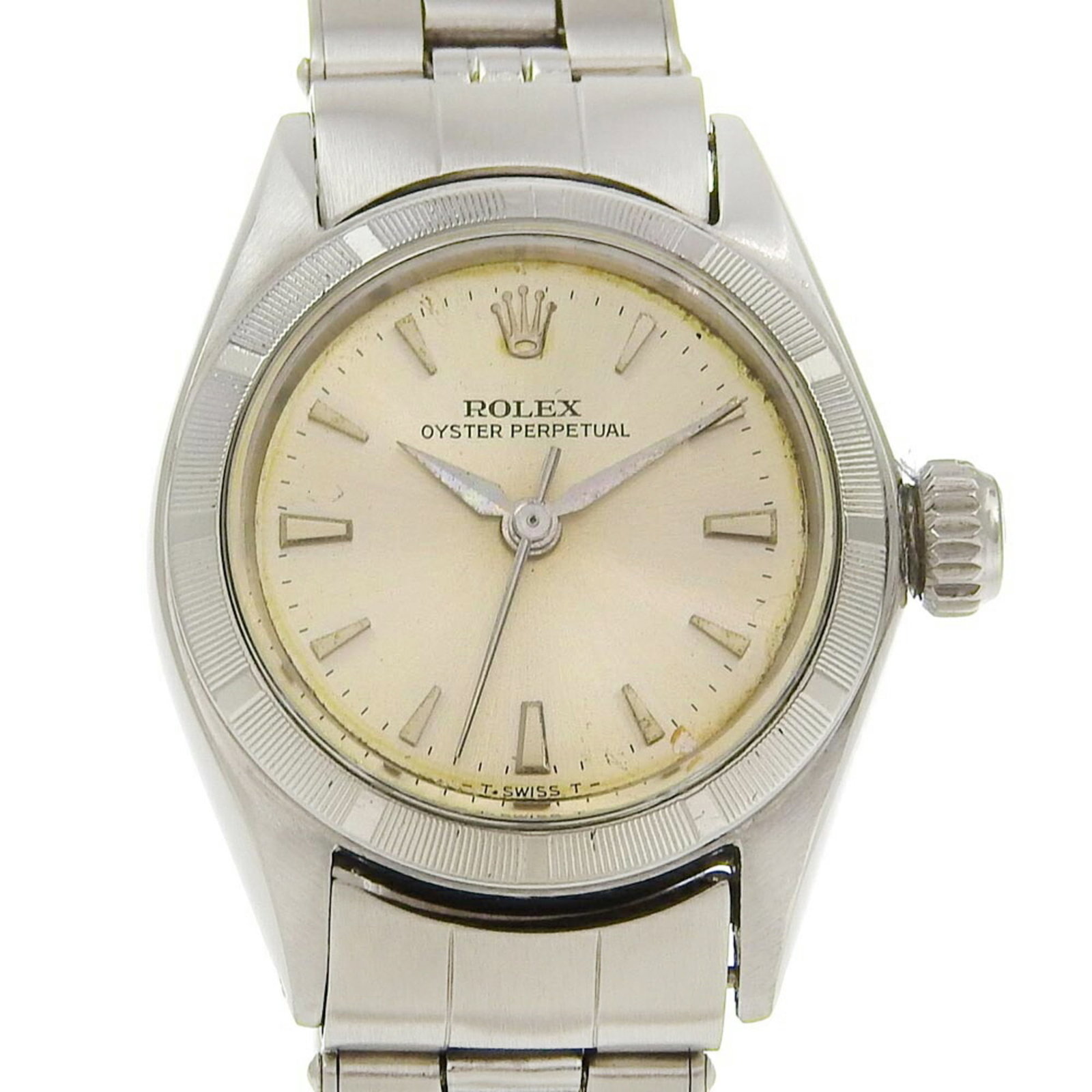 Strict Rules Wear Only Rolex Wrist: Strict Rules Wear Only Rolex Wrist This sleek silver Rolex wristwatch boasts a sturdy stainless steel case and band, measuring 31mm in diameter. The watch has seen some wear and tear, with visible
