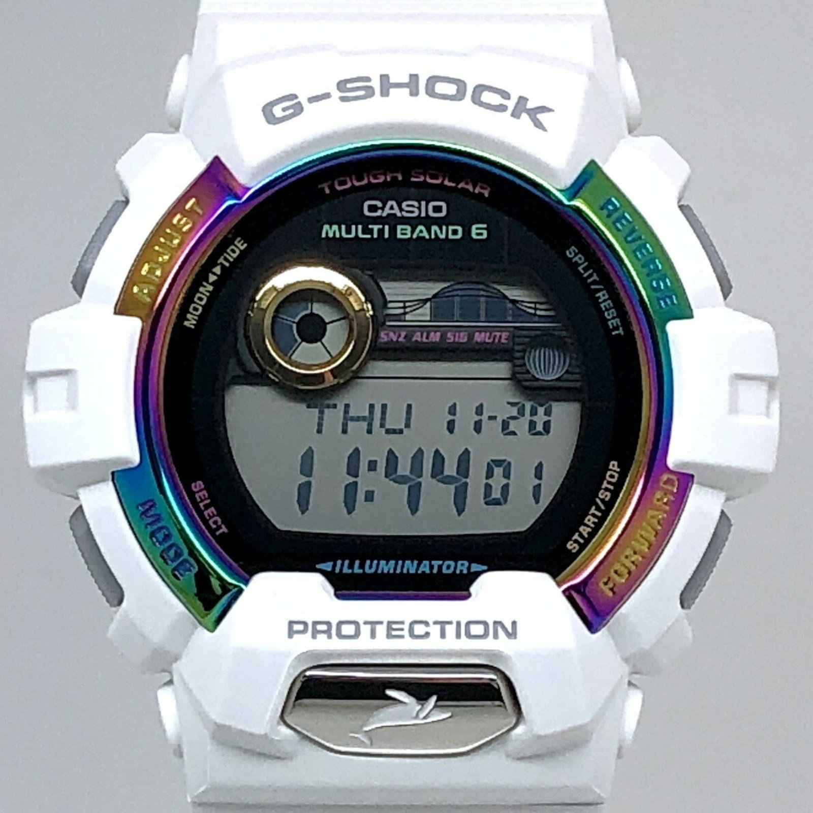 Strict Watch Rules Apply: Strict Watch Rules Apply White resin Casio wristwatch with digital display and backlight. This like-new watch features a mint condition resin case and band, making it a crisp and modern accessory. Its