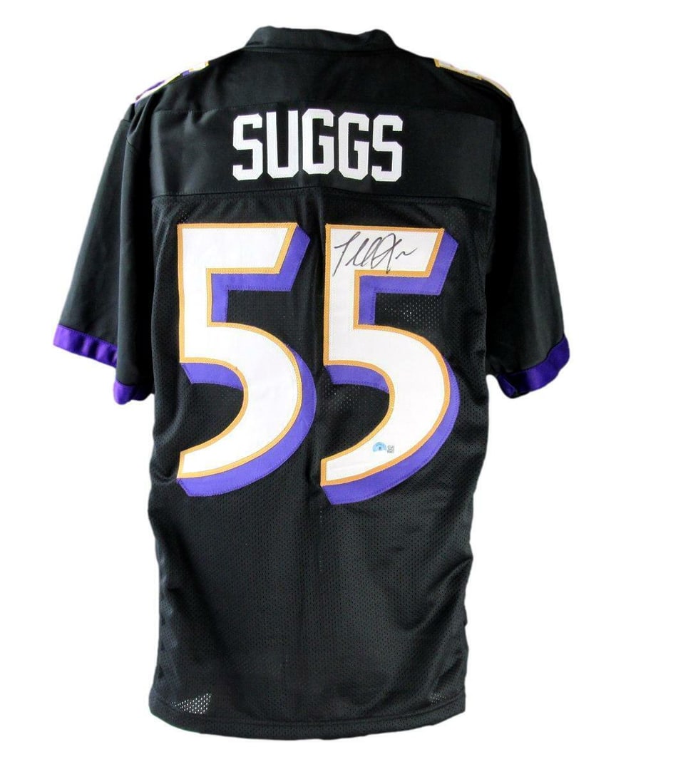 Suggs Autographed Black Custom Jersey Terrell Ravens Baltimore Beckett: Suggs Autographed Black Custom Jersey Terrell Ravens Baltimore Beckett Exceptional Suggs Autographed Black Custom Jersey available for auction. Review complete item specifications below for detailed i