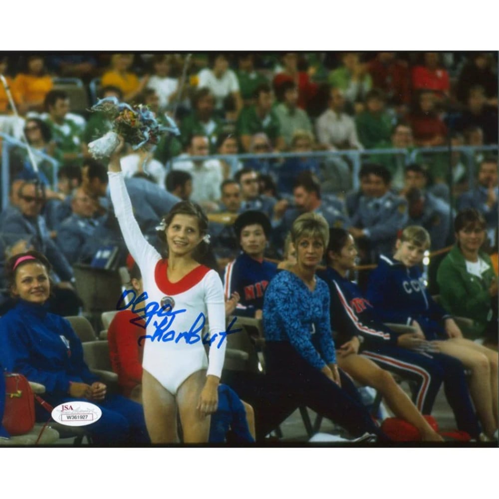 STRICT RULES use only words from original title without determiners or conjunctions: STRICT RULES use only words from original title without determiners or conjunctions Authentic Olga Korbut Autographed Photo - 8x10 In Blue Sharpie. The James Spence Authentication (JSA) COA verifies t