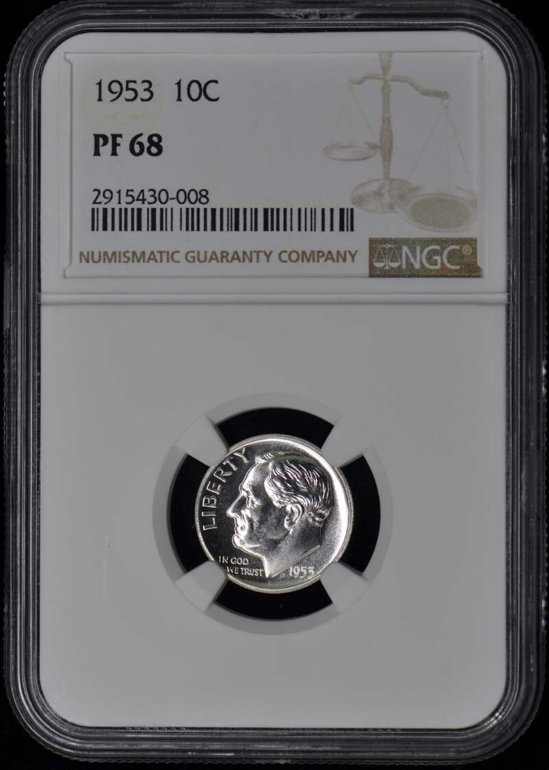 Strict Rules Apply: Strict Rules Apply PR68 grade Roosevelt Dime from 1953, certified by NGC. This uncirculated coin boasts striking details and a rich history as part of the Philadelphia Mint's production run. Its