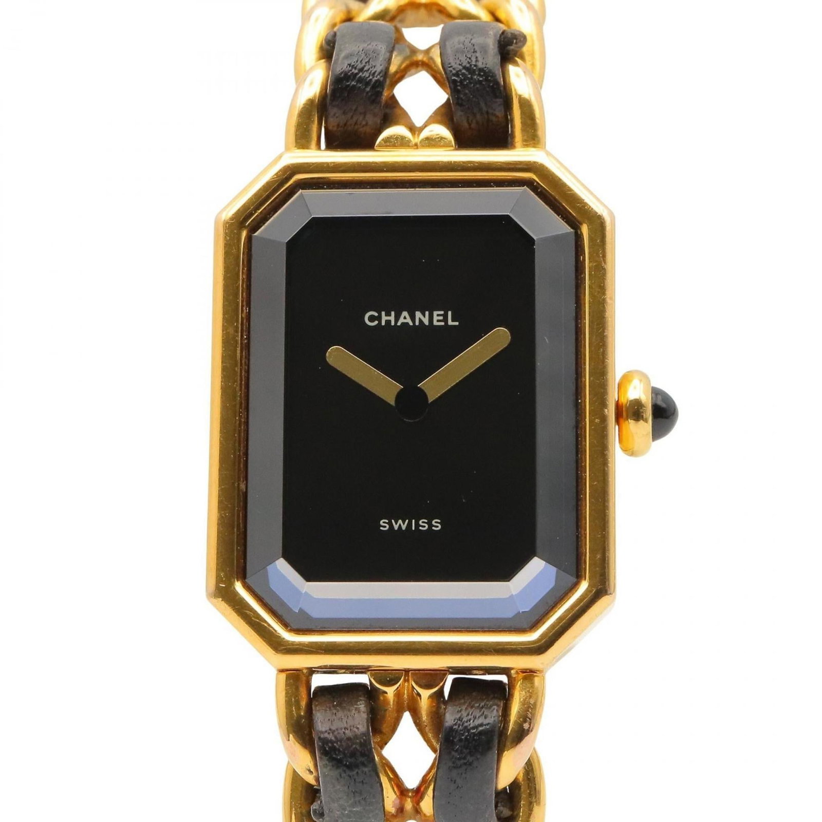 Rule Strict Watch Wrist Chanel: Rule Strict Watch Wrist Chanel This gold-plated Chanel Rule Strict watch features a sleek black dial and a sturdy 20mm case. With its 15cm wrist size, this stylish timepiece is designed to complement 