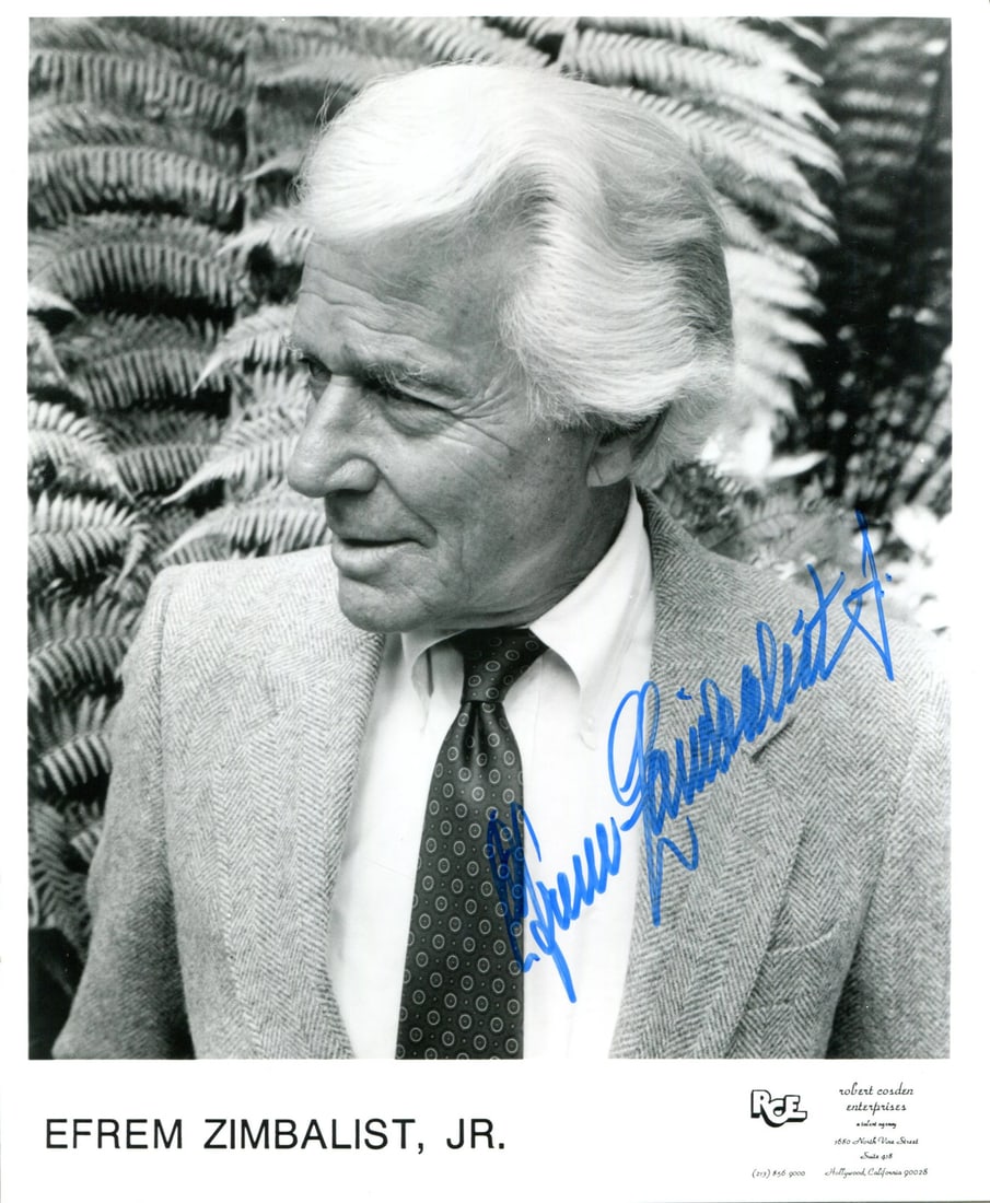 Efrem Zimbalist Jr Autographed 8x10 Photo: Efrem Zimbalist Jr Autographed 8x10 Photo Exceptional Efrem Zimbalist Jr Autographed Photo available for auction. Review complete item specifications below for detailed information. Item Specifics: Ef