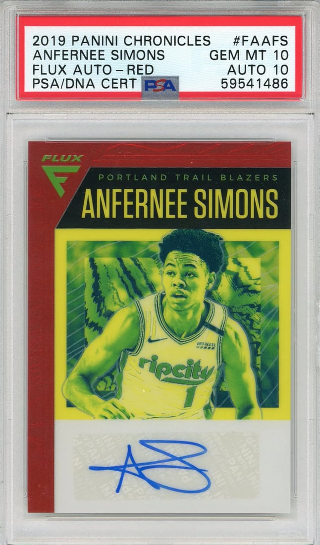 Simons Autographed 2019 Panini Chronicles Flux Rookie Card #FAAFS (1 of 2)