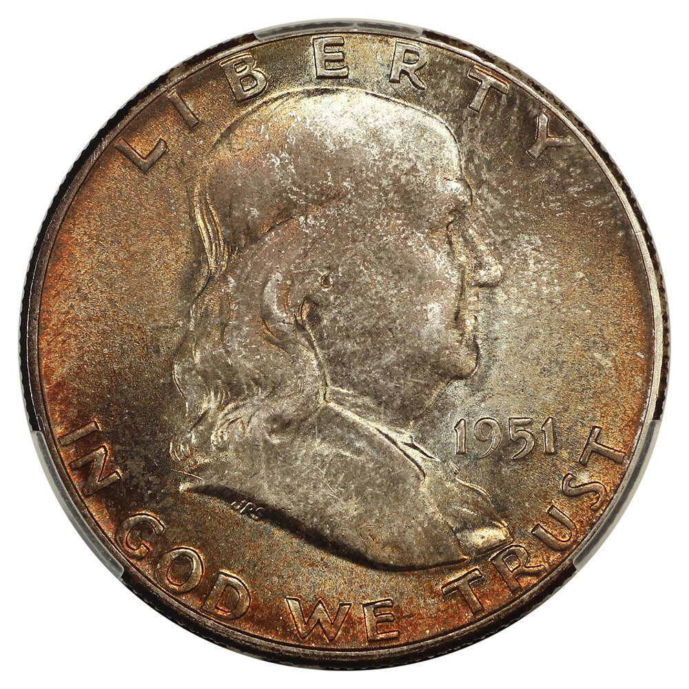 CACG MS67+ 50C Franklin Half Dollar - 3