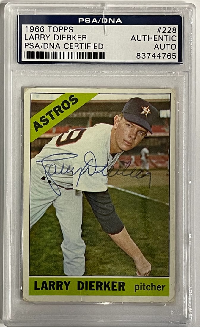 Autographed card #228 by Dierker: Autographed card #228 by Dierker Exceptional Autographed 228 Dierker available for auction. Review complete item specifications below for detailed information. Item Specifics: Brand: PSA/DNA Larry