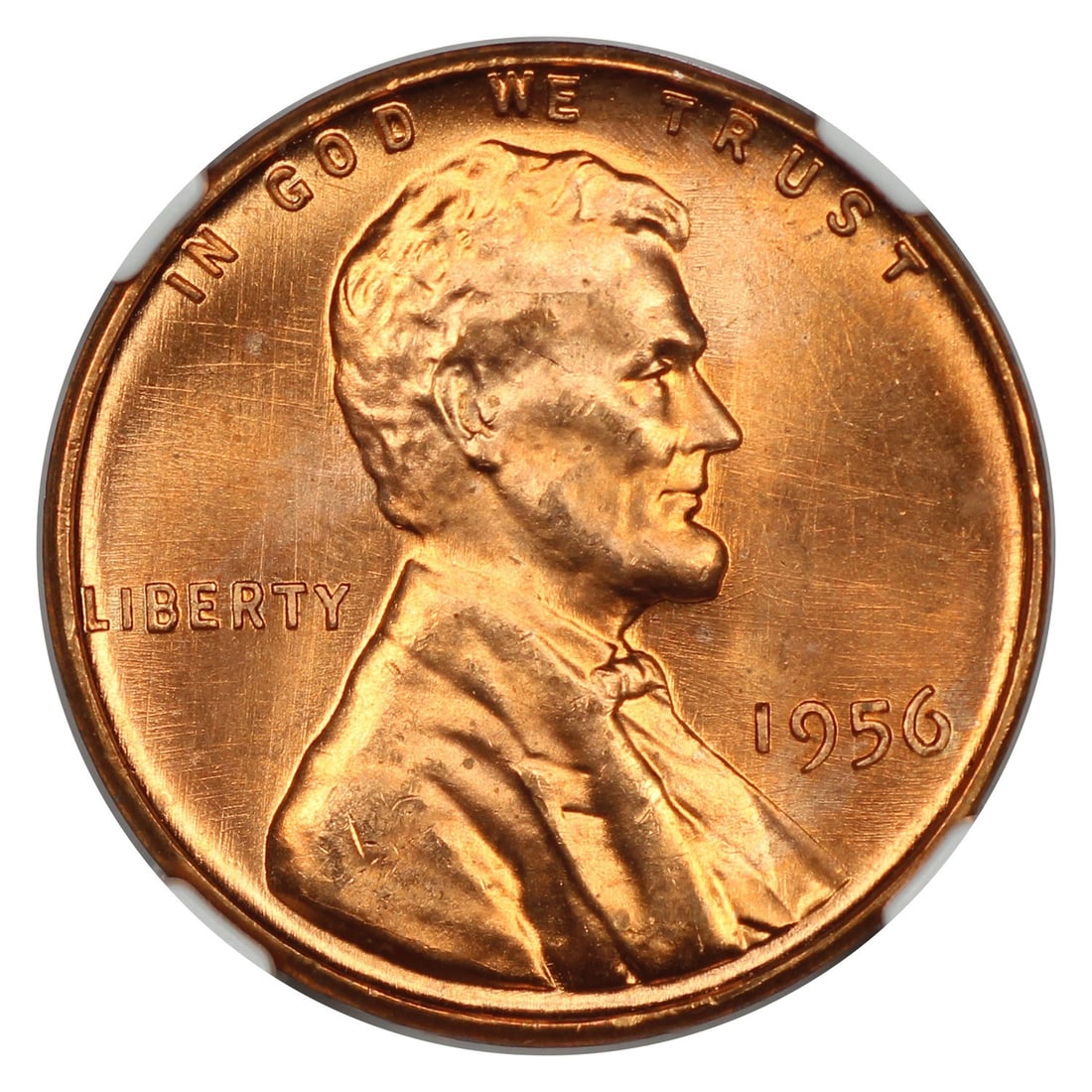 NGC MS67+RD Lincoln Cent Wheat Reverse - 3