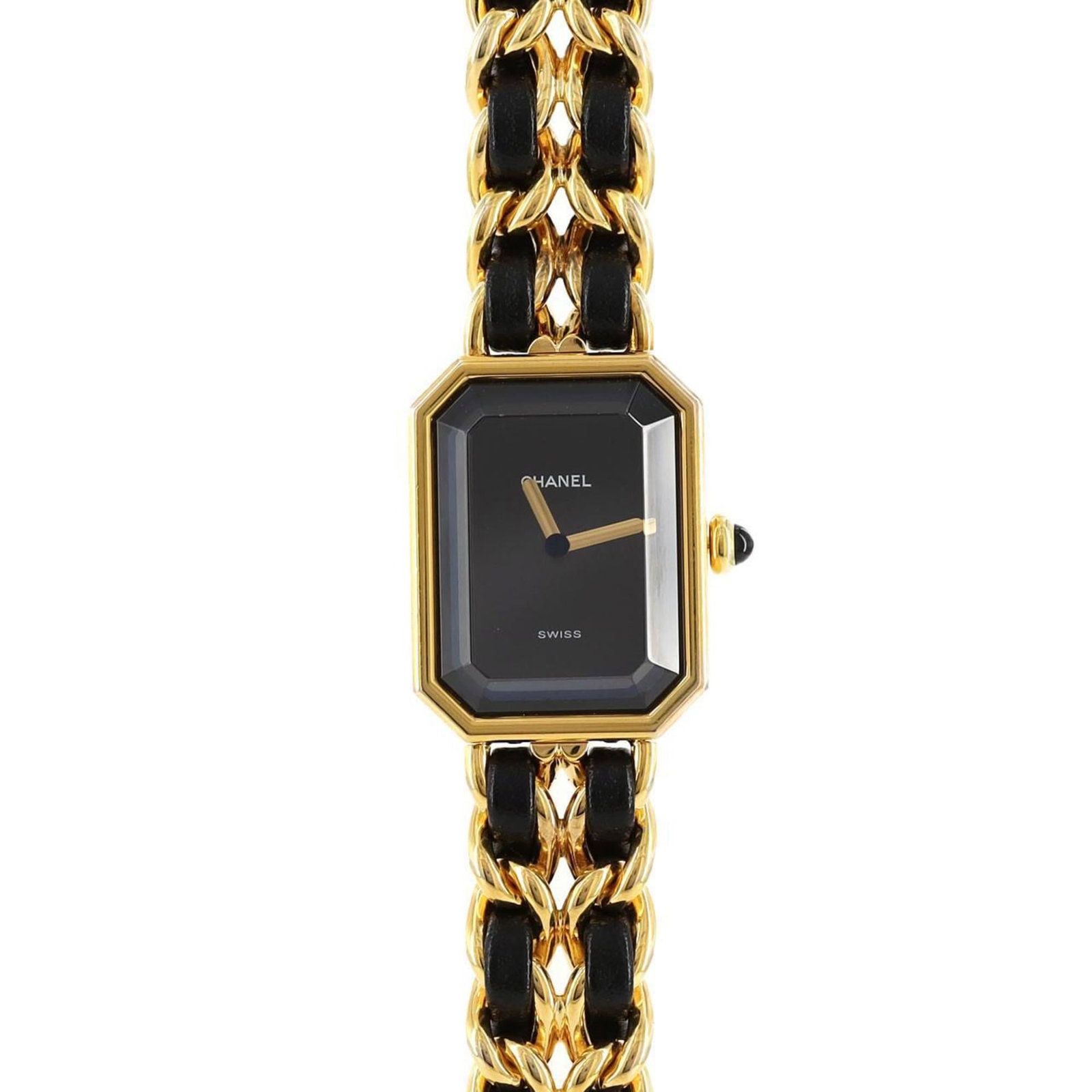 Rule Strict Watch Wrist Chanel: Rule Strict Watch Wrist Chanel This gold plated Chanel Rule Strict watch boasts an elegant black dial and a sleek 26mm case, perfect for adding a touch of sophistication to any outfit. With its classi