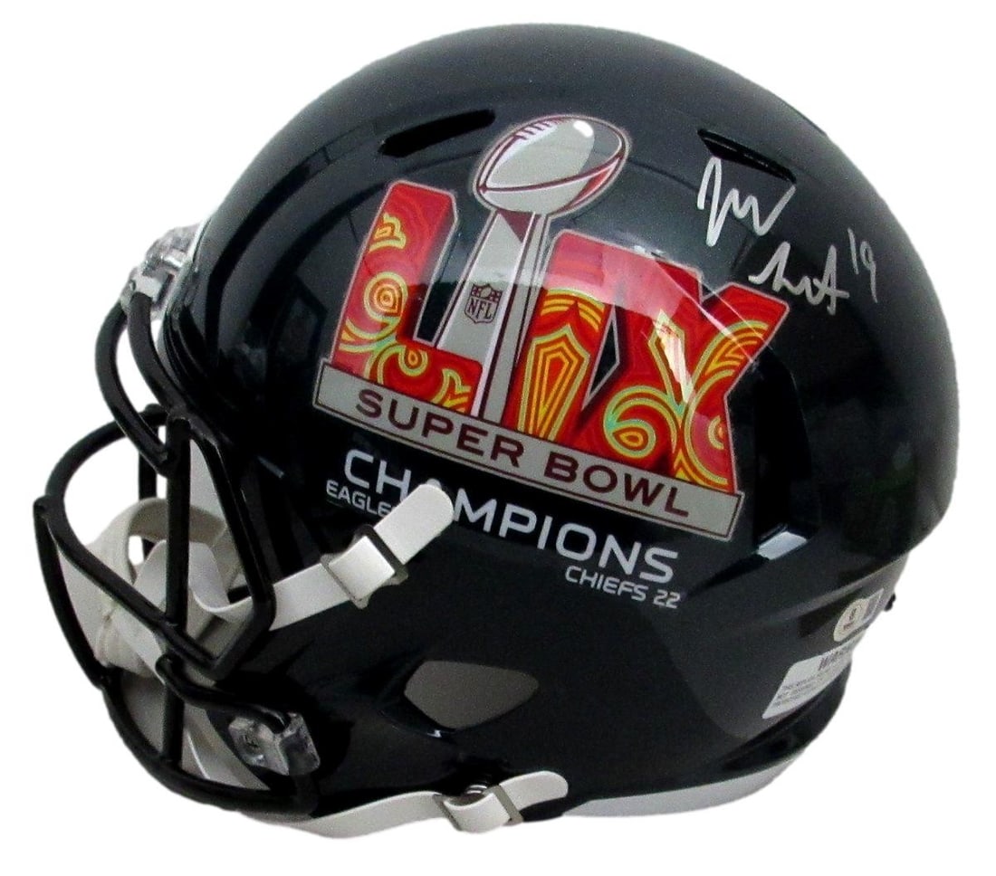 Signed Full Size Replica SB LIX Champs Eagles Helmet Josh Beckett 195549: Signed Full Size Replica SB LIX Champs Eagles Helmet Josh Beckett 195549 Exceptional Signed Full Size Replica Champs available for auction. Review complete item specifications below for detailed