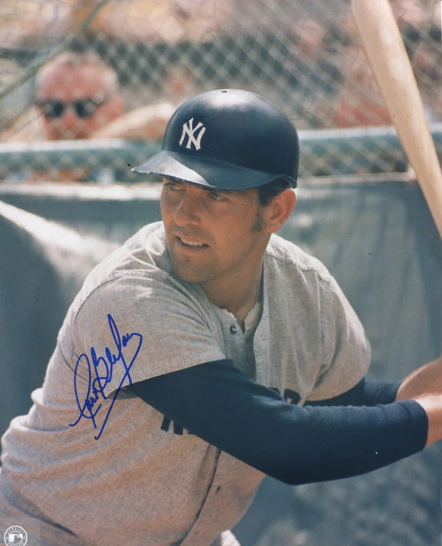 Blefary Signed Baseball Photo: Blefary Signed Baseball Photo Curt Blefary's 8x10 baseball photo features his signed name in blue sharpie across the front. This unique piece of memorabilia showcases the talented player's autograph o