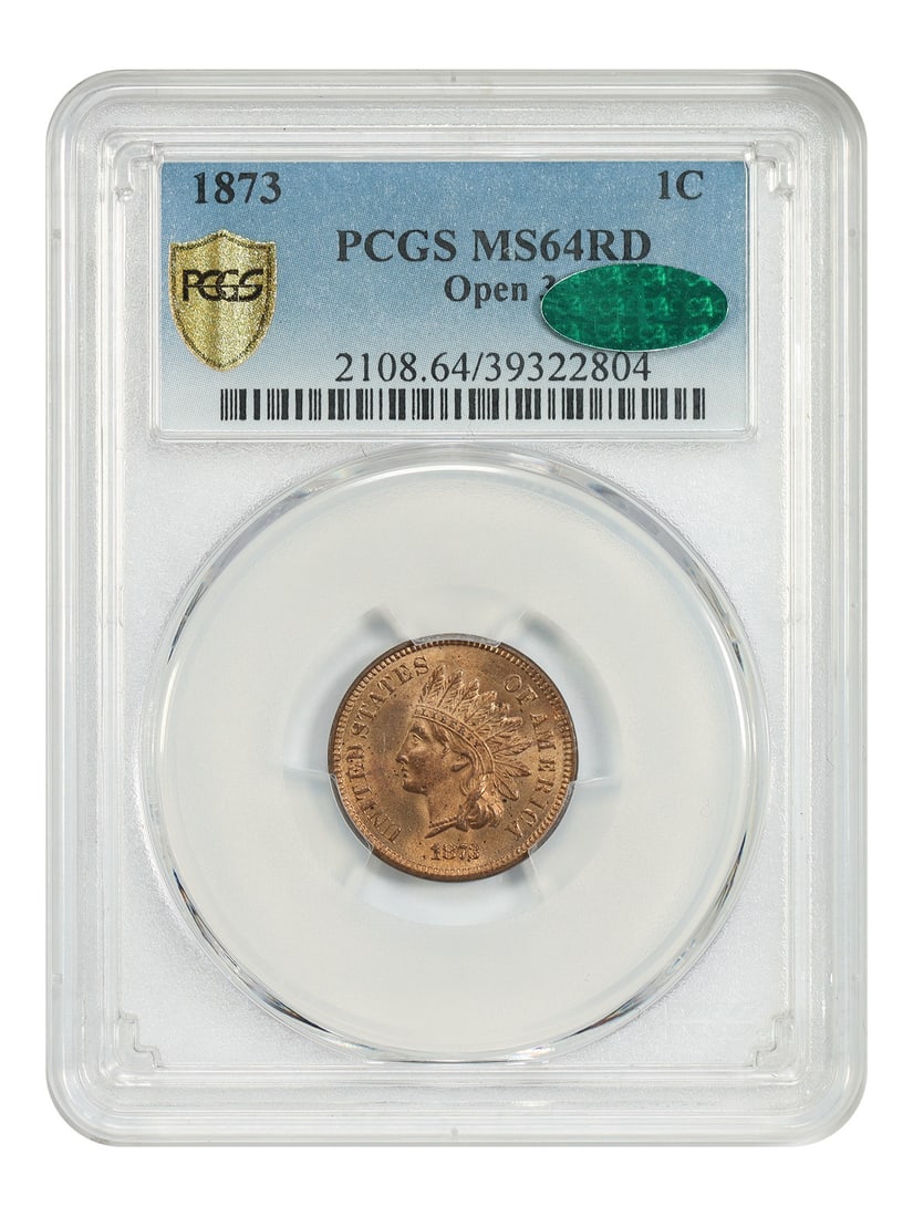 MS64RD Open 3: MS64RD Open 3 The MS64RD Open 3 is a highly graded uncirculated Indian Cent from 1873, certified by PCGS with a grade of 64. This rare coin boasts exceptional strike quality and is a standout example