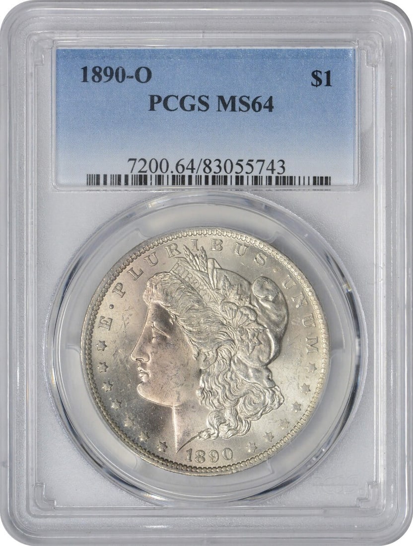 Silver Dollar MS64 by PCGS: Silver Dollar MS64 by PCGS The 1890 Silver Dollar MS64 by PCGS is a highly detailed and intricately designed coin featuring George T. Morgan's iconic design. With its reeded edge and 90% silver