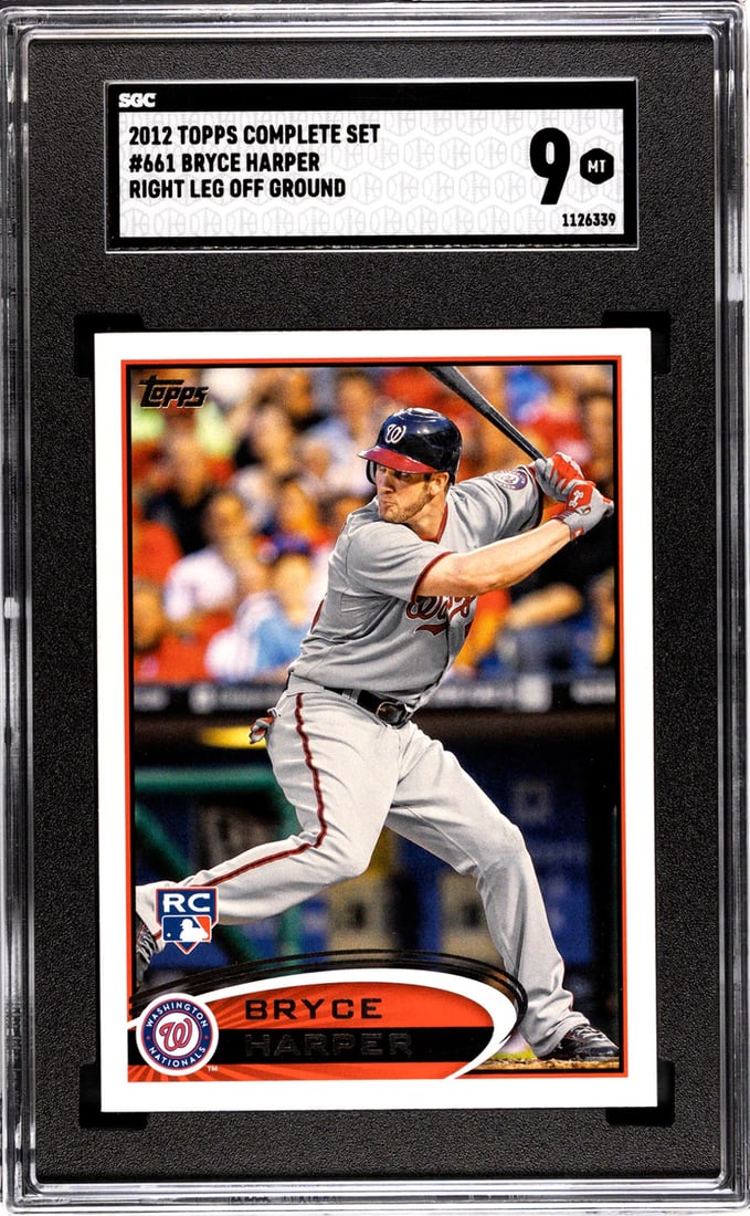 Complete Set Bryce Harper 2012 Topps #661 SGC 9: Complete Set Bryce Harper 2012 Topps #661 SGC 9 The Bryce Harper 2012 Topps Chrome Complete Set #661 SGC 9 features a collection of cards showcasing the baseball star's impressive skills. This set