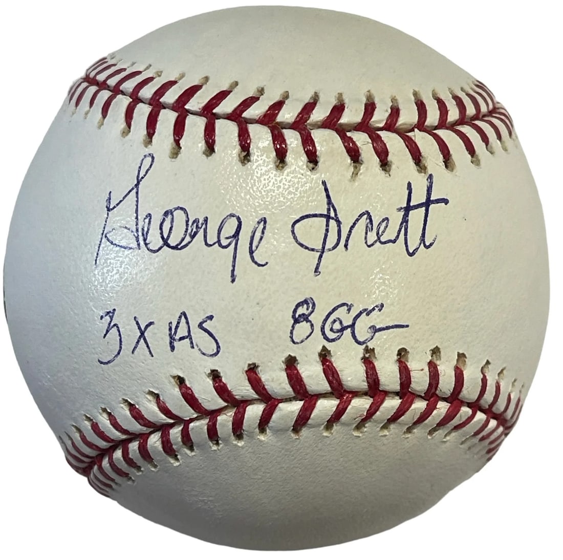 George Scott Official Autographed Major League Baseball Tristar/ MLB: George Scott Official Autographed Major League Baseball Tristar/ MLB George Scott's official autograph adorns this Tristar/MLB baseball, signed in blue pen across the sweet spot on an authentic Bud