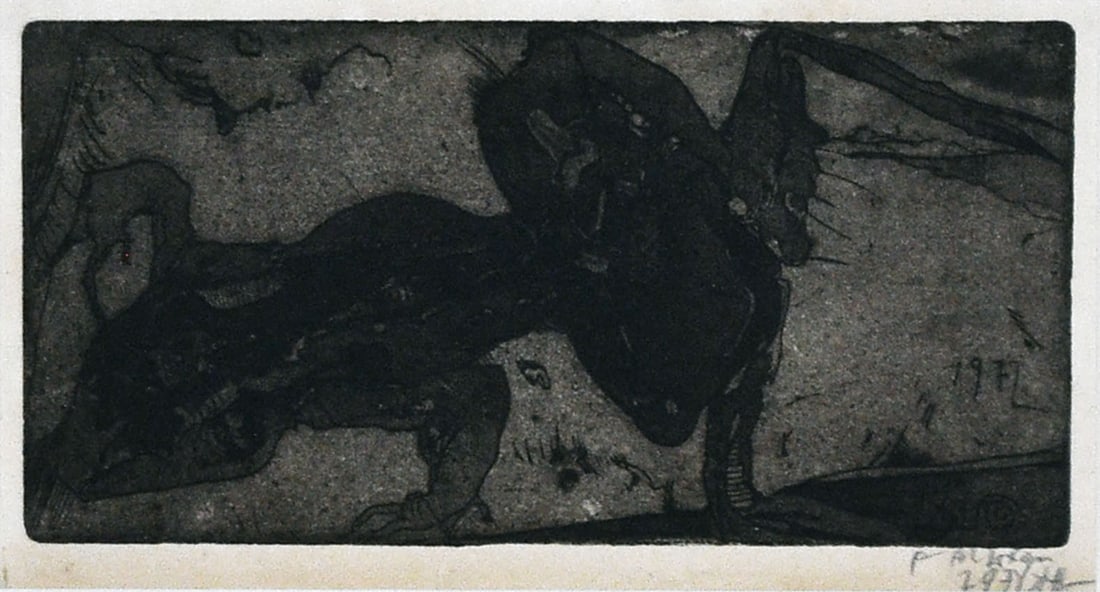 Signed Original Copperplate Etching by Horst Janssen 1972 (1 of 8)