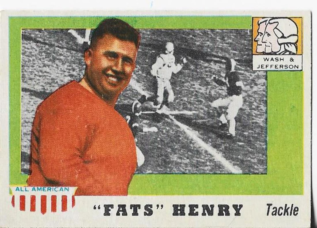 All American Card Near Fats Henry 1955: All American Card Near Fats Henry 1955 All American Card from Fats Henry in 1955 features a notable illustration. The card is described as being in Near Mint condition and includes a signature. This