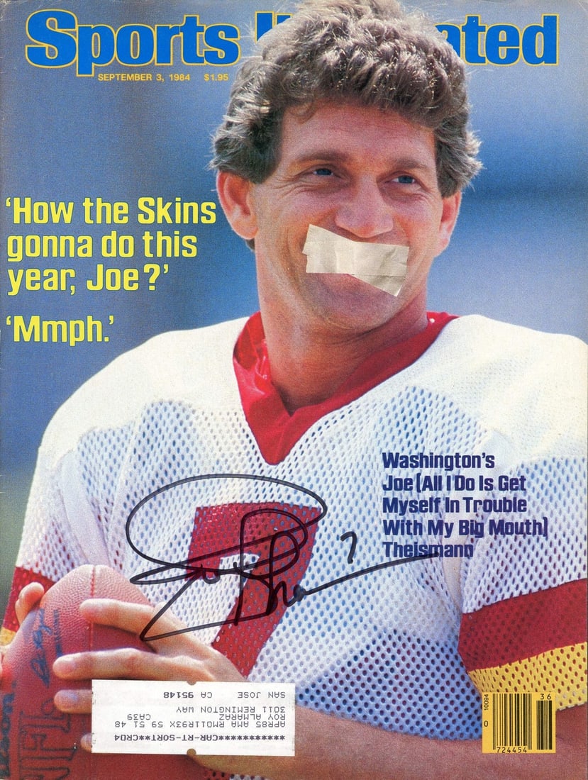 Joe Theismann Signed Sports Illustrated: Joe Theismann Signed Sports Illustrated Exceptional Joe Theismann Signed Sports Illustrated available for auction. Review complete item specifications below for detailed information. Item Specifics: J
