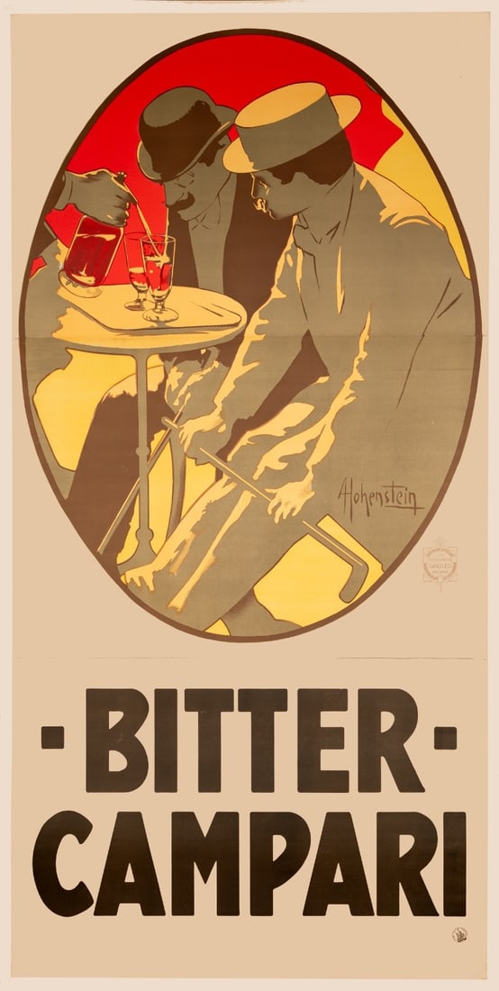 Campari Poster 1910 Italian Bitter Hohenstein Rare 39 X 78 Inches (1 of 5)