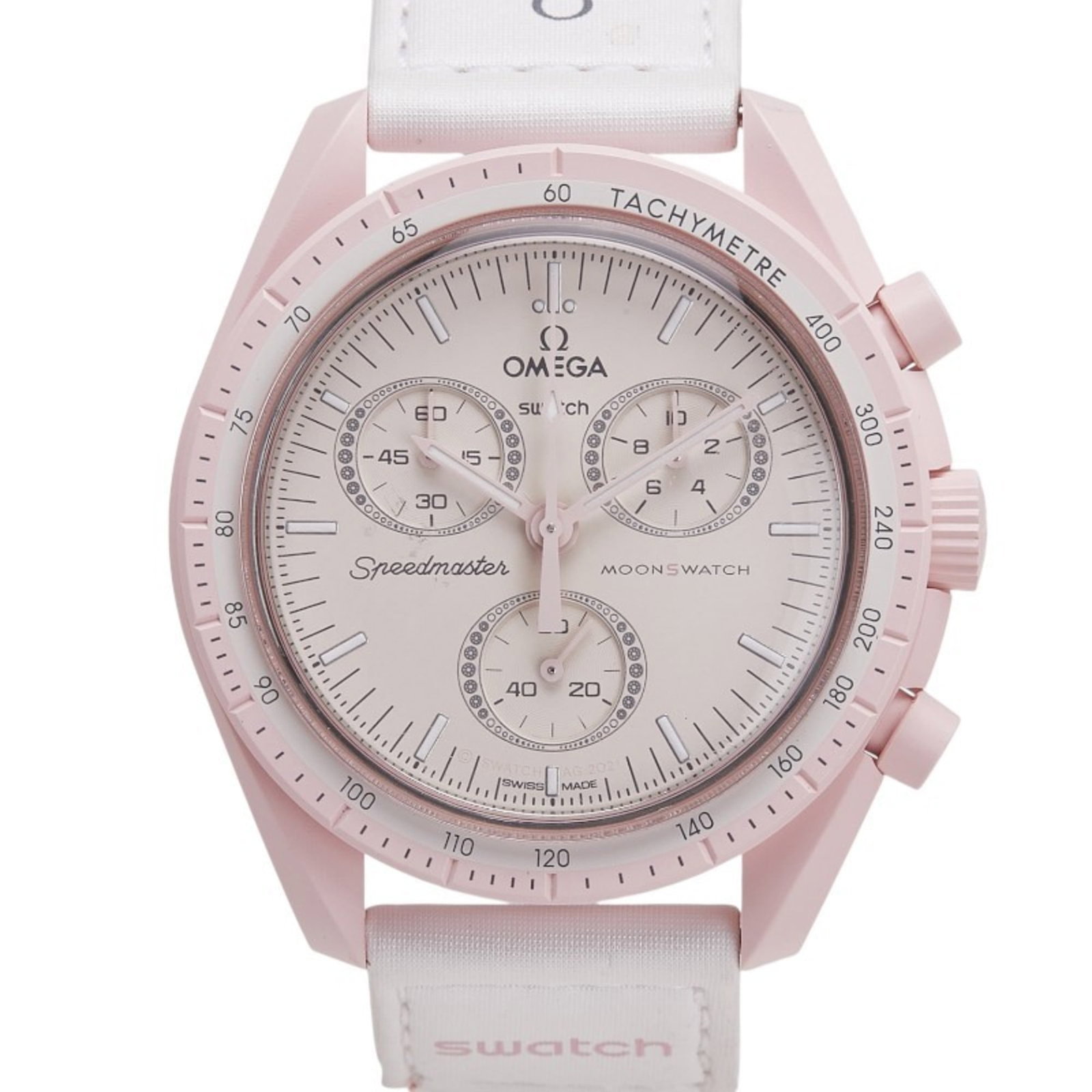 Wristwatch Omega: Wristwatch Omega Omega Ceramic Wristwatch for Men. This pink ceramic Omega wristwatch features a beige dial and has a 41.7mm case diameter with a 13.5mm thickness, suitable for wrists up to 17cm in
