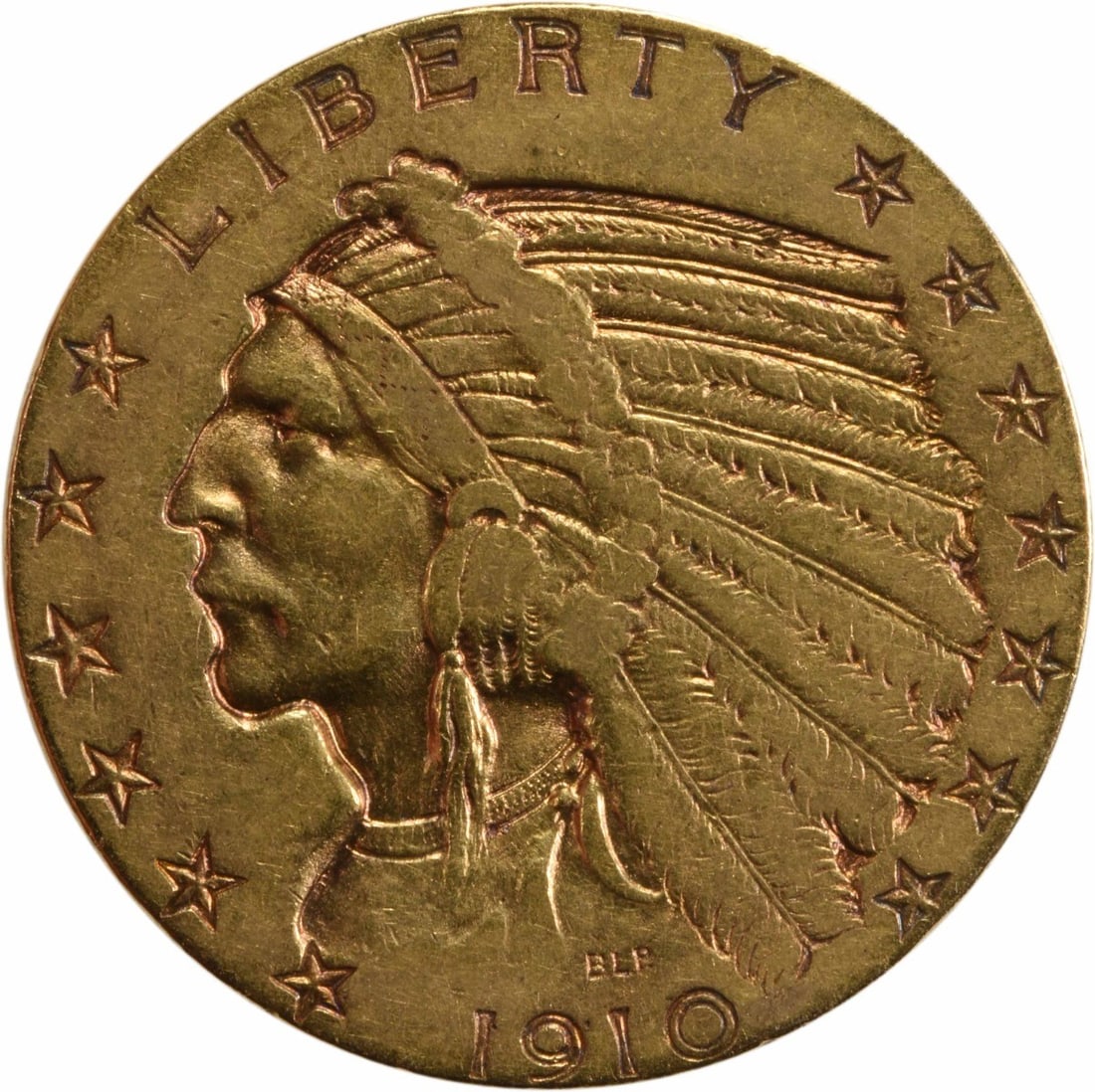 Uncertified Gold $5 VF 1910-Indian: Uncertified Gold $5 VF 1910-Indian The 1910 $5 Indian gold coin features a distinctive design by Bela Lyon Pratt and boasts a rich history. With its reeded edge and 90% gold composition, this