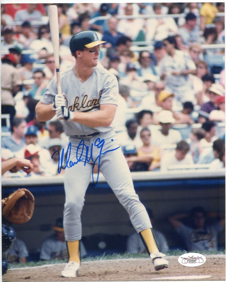 8x10 photo autographed by Mark McGwire (JSA): 8x10 photo autographed by Mark McGwire (JSA) Exceptional Mark available for auction. Review complete item specifications below for detailed information. Item Specifics: Brand: James Spence