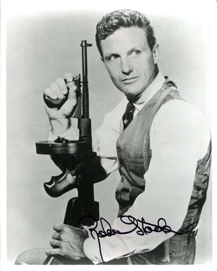 Stock signed photo 8x10 black white: Stock signed photo 8x10 black white Authentic black and white photo of Robert Stock, signed in sharpie across the front. The photo measures 8x10 inches and comes with authenticity verification from