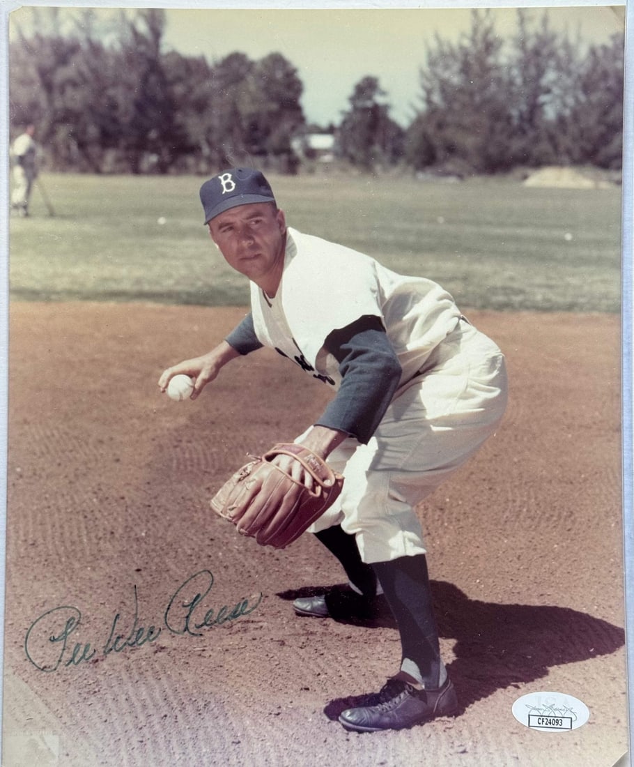 Reese Pee Wee Autographed Dodgers 8x10 Photo JSA (1 of 1)