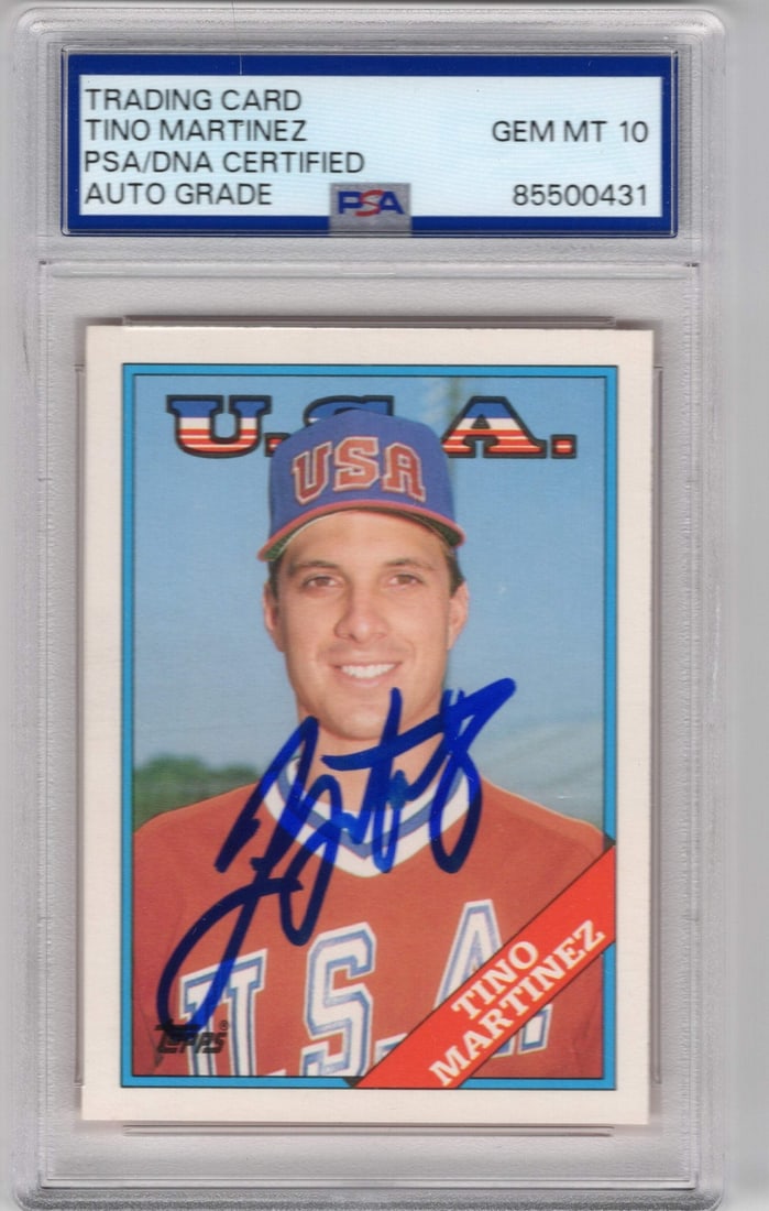 Strict Rules Use Only Original Words: Strict Rules Use Only Original Words Authentic Tino Martinez 1988 Topps Autographed Card #66. This card features an autograph from the former MLB player and is packed with care for safe shipping. The