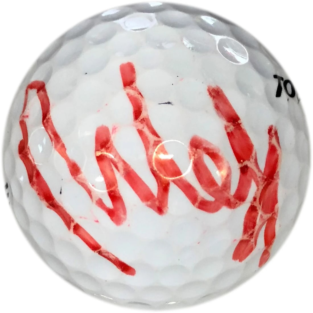 Molinari Autographed Top Flite Golf Ball: Molinari Autographed Top Flite Golf Ball Top Flite Golf Ball Signed in Red Sharpie by Francesco Molinari. This autographed golf ball features a bold, red signature across its front from the Italian
