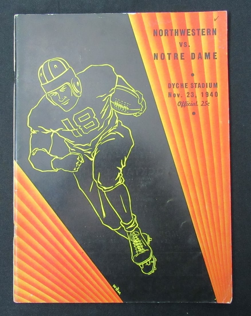 Northwestern 23rd 1940 vs Notre Dame program (1 of 4)