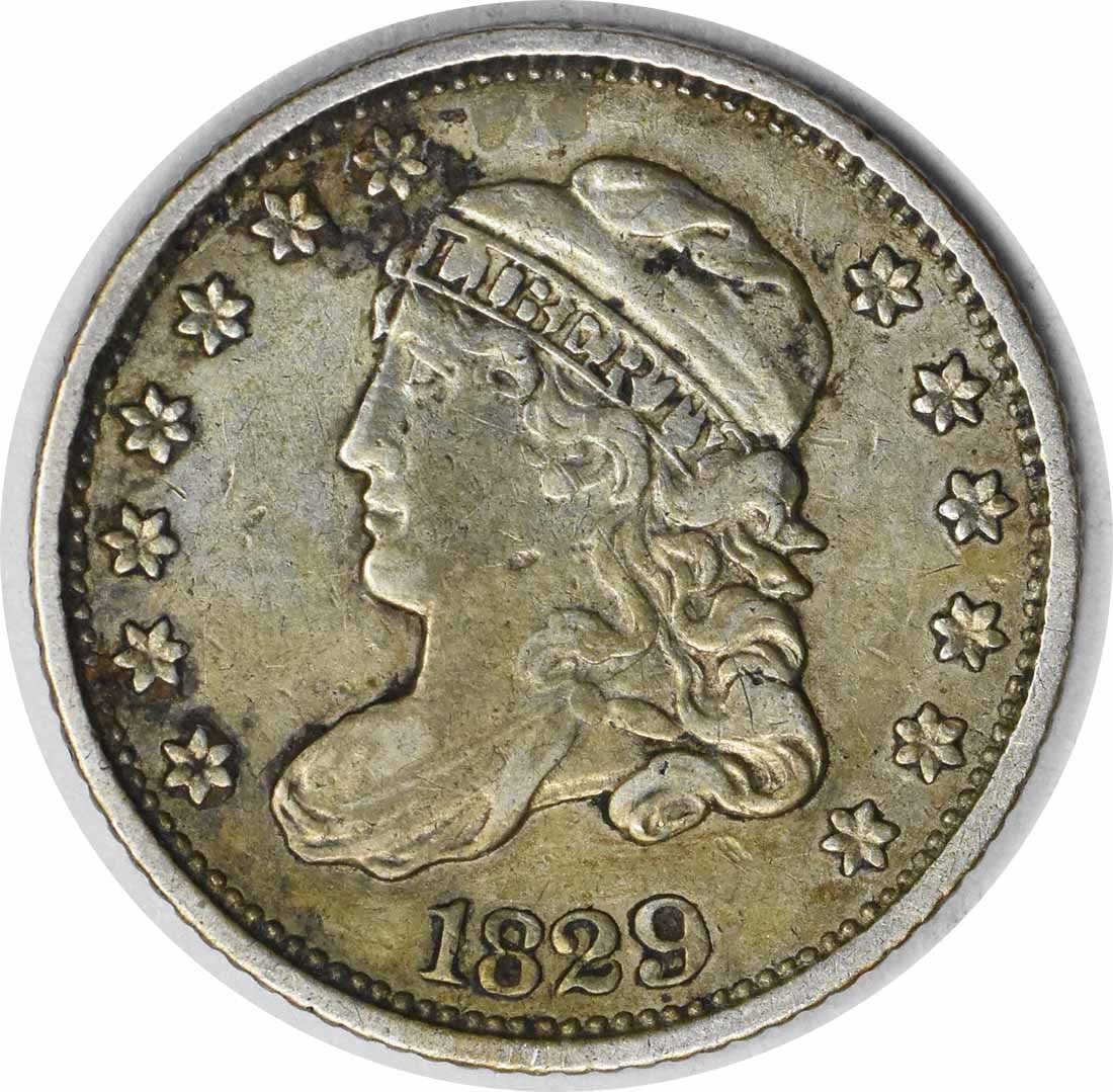 Choice 1829 EF Uncertified Silver Half Dime Bust: Choice 1829 EF Uncertified Silver Half Dime Bust The 1829 EF Uncertified Silver Half Dime Bust boasts an exceptional grade of Excellent Fine (EF) and features a striking Capped Bust design. This circu
