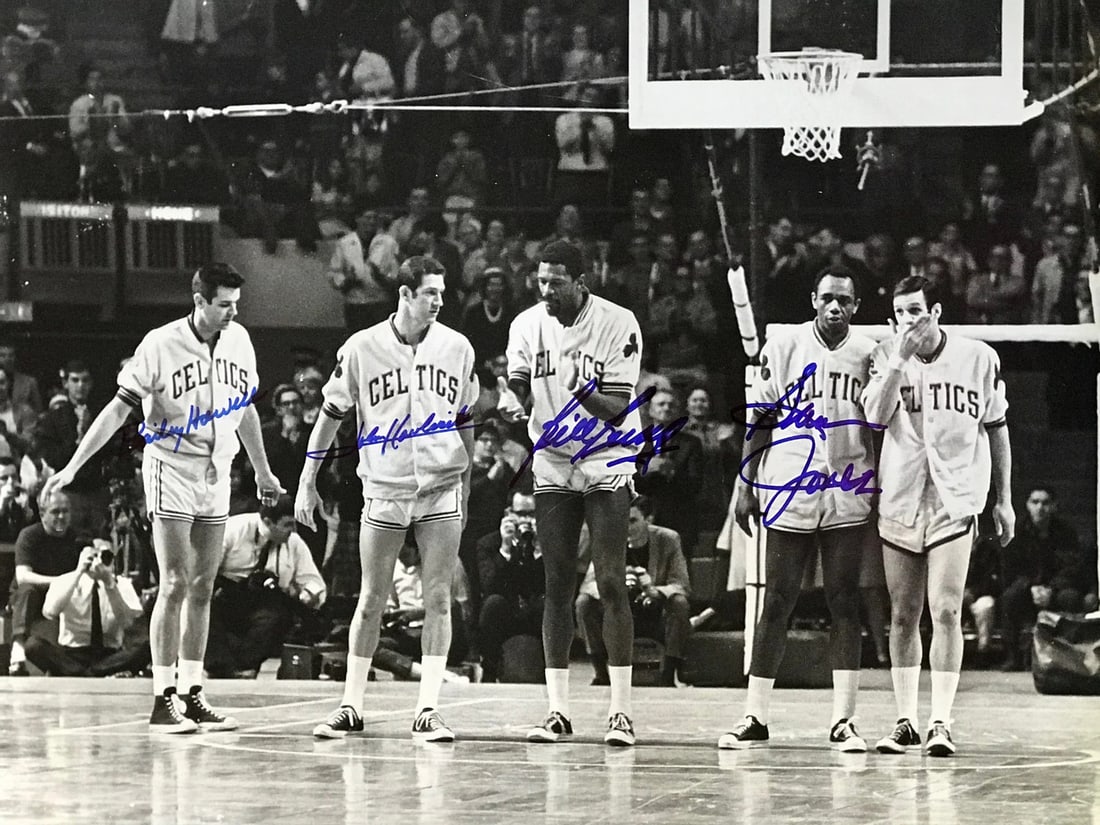 Bailey Howell and Sam Jones Autographed Basketb by Bill Russell John Havlicek (1 of 1)