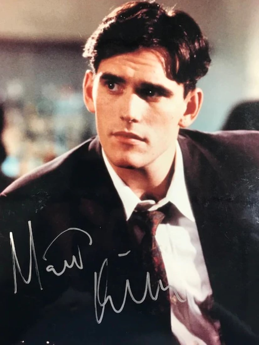 Celebrity Photo by Matt Dillon: Celebrity Photo by Matt Dillon The photo features Matt Dillon in an 8x10 format, signed across the front in blue sharpie. This celebrity image is available for purchase as is, with no additional