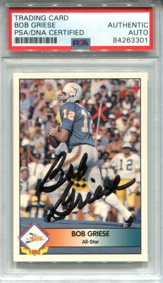 Autographed Card Bob 1992 Pacific Griese (1 of 1)
