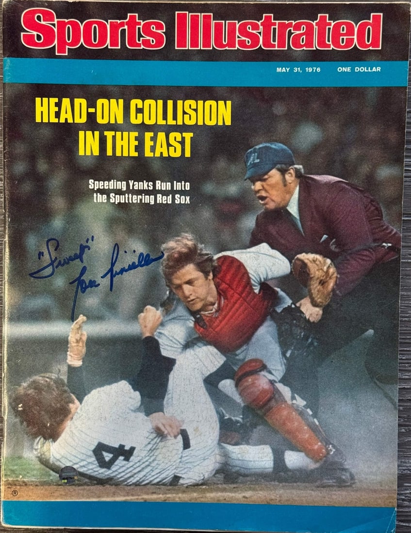 Lou Piniella Autographed Steiner: Lou Piniella Autographed Steiner Signed in blue sharpie across the front of a Sports Illustrated program from May 31, 1976, this item features an autograph from Lou Piniella. The James Spence Authenti