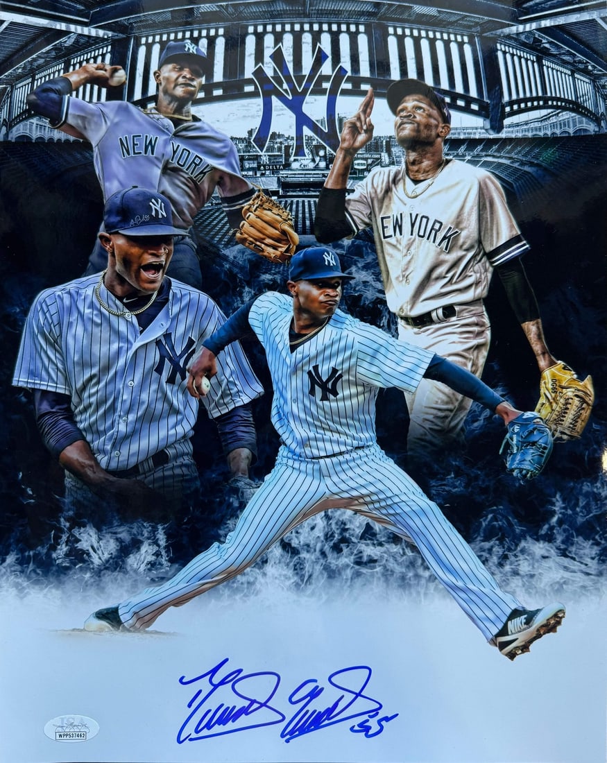 German Autographed Yankees Baseball Photo 11x14 Domingo (1 of 2)