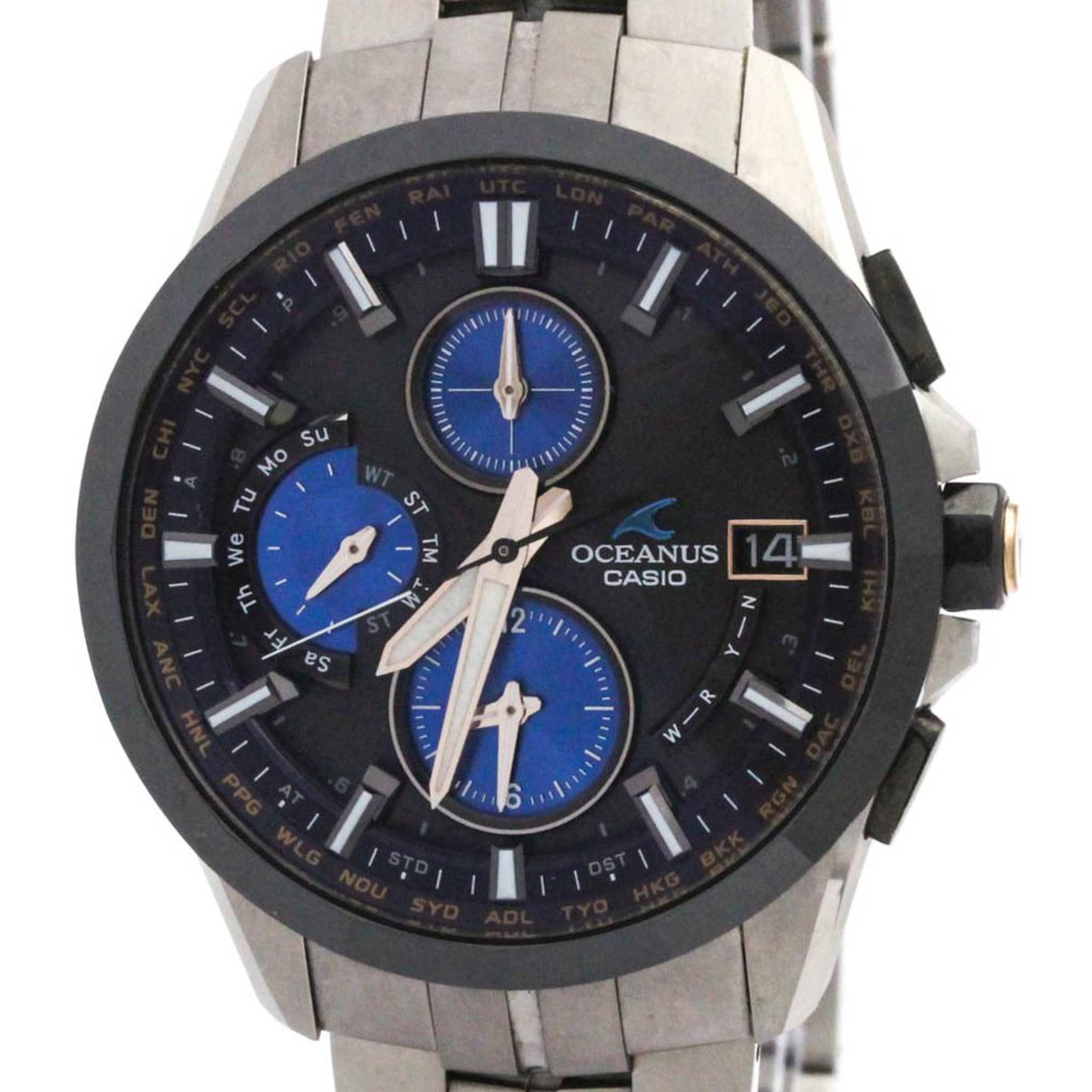Strict Watch Rules Apply: Strict Watch Rules Apply Strictly speaking, this Casio titanium watch boasts a sleek 42mm black dial and durable construction. With its traces of usage and minor scratches, it's clear that this