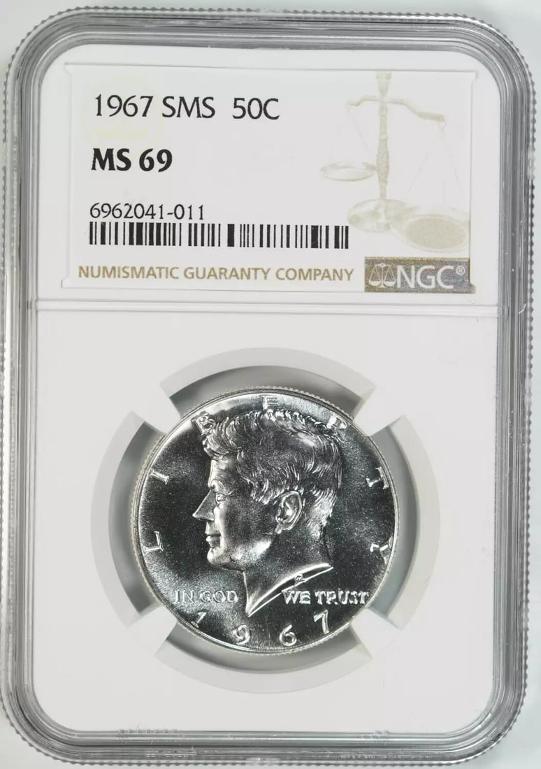 MS 69 Kennedy Half Dollar 50C Mint State Unc: MS 69 Kennedy Half Dollar 50C Mint State Unc The MS 69 Kennedy Half Dollar 50C features a high level of detail and luster, showcasing its uncirculated condition. Certified by NGC, this coin's silver