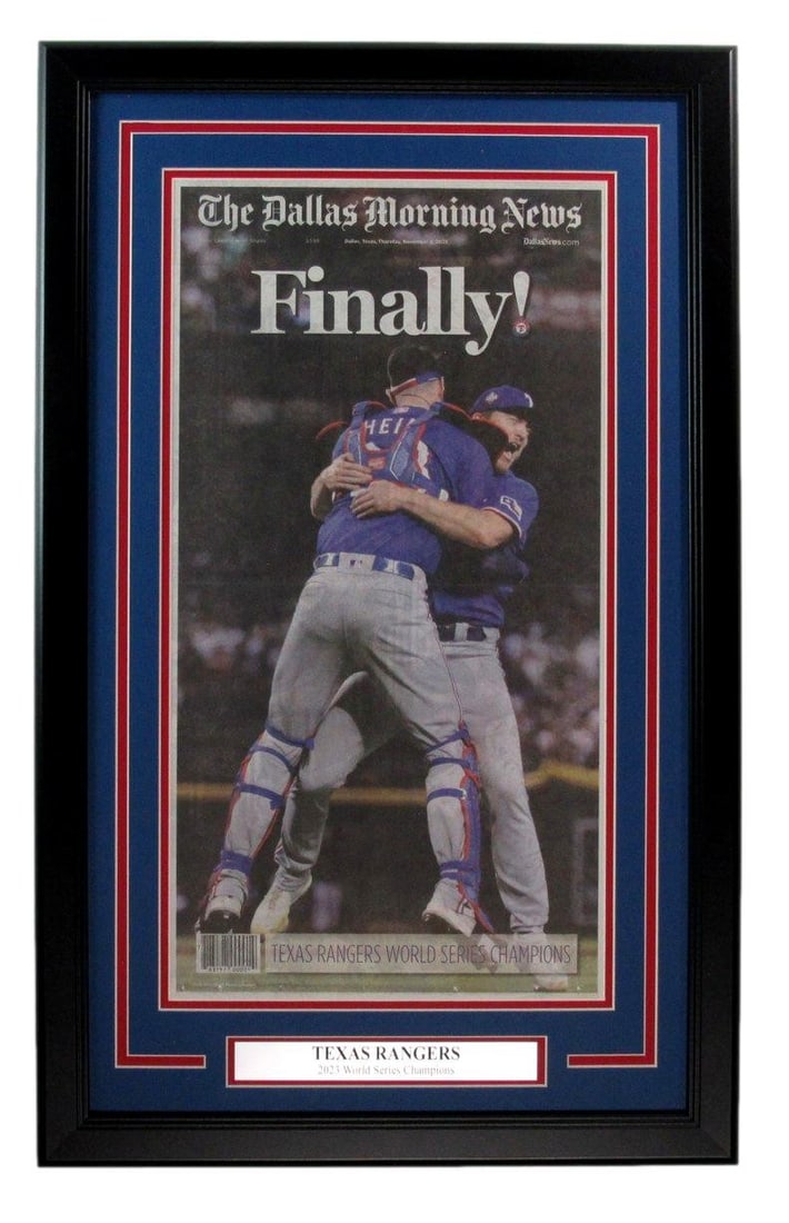Dallas Morning News 2023 Rangers World Series Champs Framed (1 of 2)
