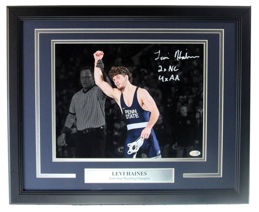 Witness PSU Wrestling Framed Signed Inscribed Photo Levi Haines 11x14 JSA 207851: Witness PSU Wrestling Framed Signed Inscribed Photo Levi Haines 11x14 JSA 207851 Exceptional Witness Wrestling Framed Signed Inscribed available for auction. Review complete item specifications below