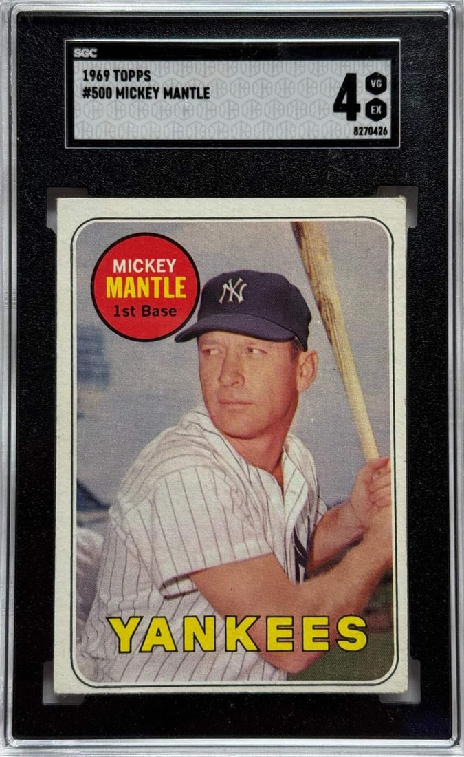 Mantle 1969 Topps SGC Graded 4: Mantle 1969 Topps SGC Graded 4 Exceptional Mantle 1969 Topps Graded 4 available for auction. Review complete item specifications below for detailed information. Item Specifics: Brand: SGC Mickey